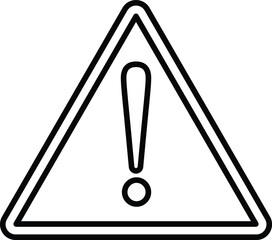 Caution Sign vector in line style . Exclamation danger sign