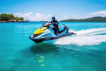  jet ski in action, ai generative