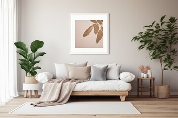 modern living room with sofa, ai generative