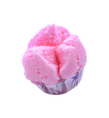 A Pink Thai Rice Flour Muffin "Kanom Tuay Fu" isolated transparent png