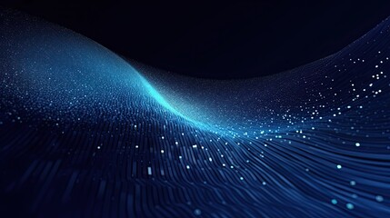 Business blue technology background, elegant and minimal illustration with negative copy space - Generative ai