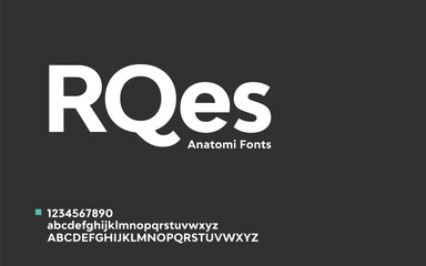 RQes Modern abstract alphabet font. typography Creative fashion futuristic font and with numbers. vector illustration