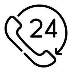24 hours service line icon