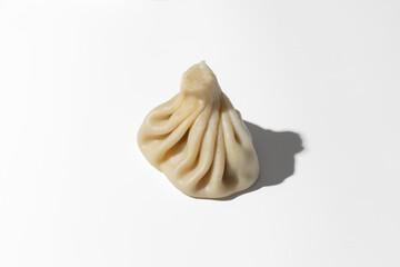  Plate with khinkali isolated on white background 