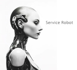 The future of artificial intelligence female robot concept background photo. created with generative AI technology