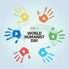 world humanist day vector template for celebration. world humanist day celebration. world humanist day. flat hand vector design.