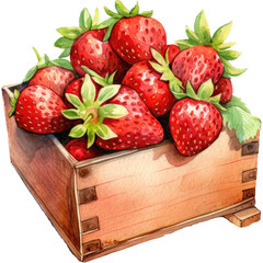 Tempting Sweetness, Strawberry Watercolor Box Delight