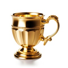 Fototapeta na wymiar A isolated golden cup on a white background Generative AI Illustration