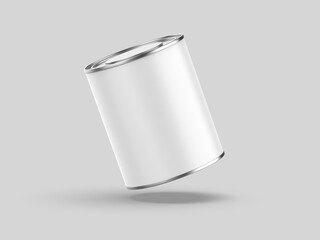Paint Can With Roller Blank Template. 3d illustration.