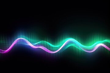 Fototapeta premium abstract futuristic background with pink blue glowing neon moving high speed wave lines and bokeh lights. Data transfer concept Fantastic wallpaper, Ai Generative
