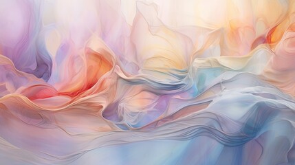 Pastel wavy liquid texture background, psychedelic and calming graphic, modern business backdrop with contrast colors, psychic liquify material, plastic - Generative ai