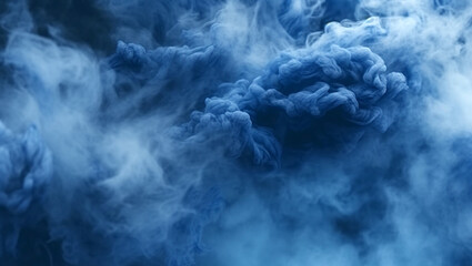 Abstract colorful blue smoke background,bright colored, Hazy, Swirling, Blue Smoke on Black Background texture. Soft magical fog swirling design