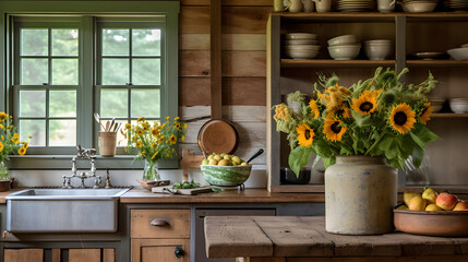 Cozy Country Kitchen with Rustic Decor