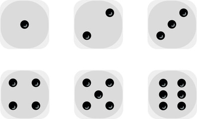 set of white dice