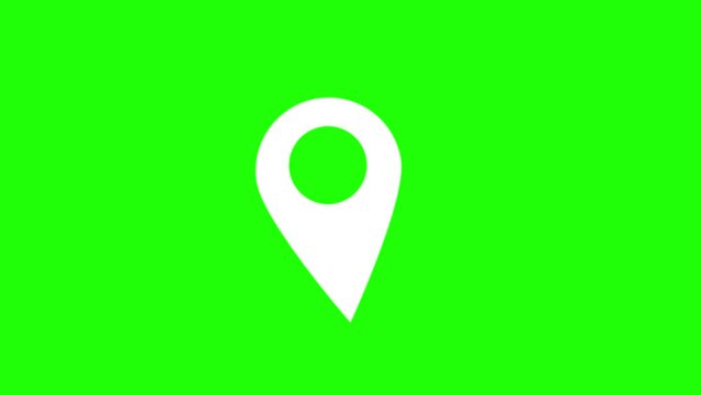 animated location icon red and white map green screen directions