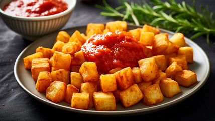 Spanish patatas bravas.