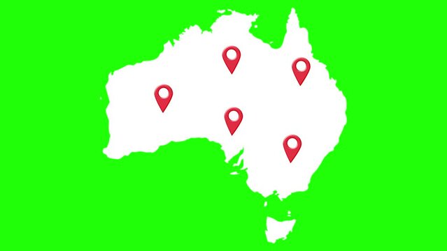 maps location australia and australia capital map location Sydney Melbourne Brisbane Perth Adelaide Hobart Darwin animated greenscreen