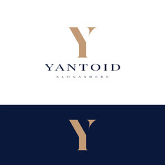 elegant simple minimal luxury serif font alphabet letter Y logo design