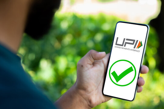 UPI payment with green tick