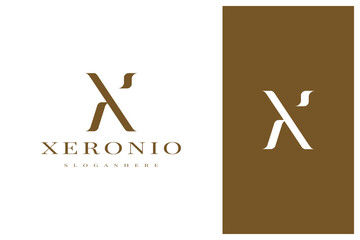 elegant simple minimal luxury serif font alphabet letter X logo design