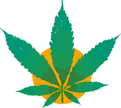 Pot leaf and sun