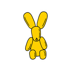 Yellow Cartoon Balloon Bunny
