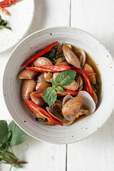 Stir Fried Clams with Roasted Chilli Paste