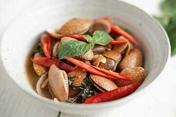 Stir Fried Clams with Roasted Chilli Paste
