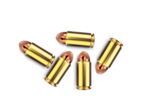 Metal bullet. transparent background