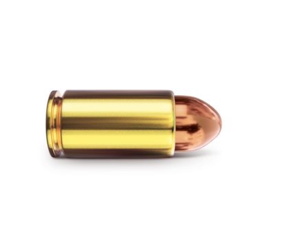 Metal bullet. transparent background