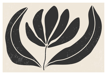 Matisse inspired contemporary collage botanical minimalist wall art poster