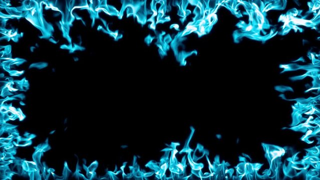 Decorative Frame of Blue Fire.