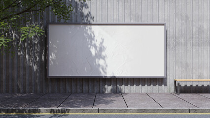 blank billboard on the street - obrazy, fototapety, plakaty