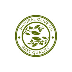 Olive oil badge circle logo vector design