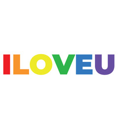 A beautiful and abbreviated way to write I love you with the colors that identify the lgbt community