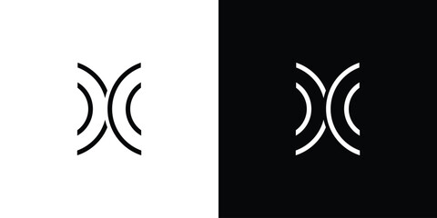 Modern and unique X initial circle logo design abstract