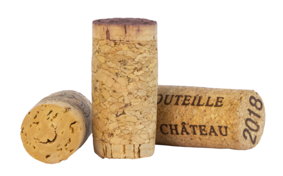 bouchons de liège de bouteilles de vin