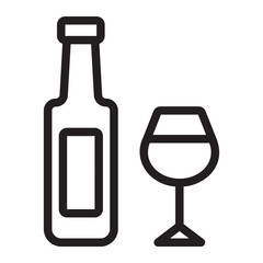 wine bottle line icon