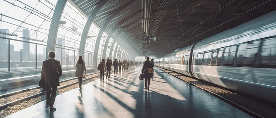 Obraz premium Shinkansen at Terminal in Tokyo Japan, high speed train known as bullet train which has been an efficient means of commuting longer distances in Japan
