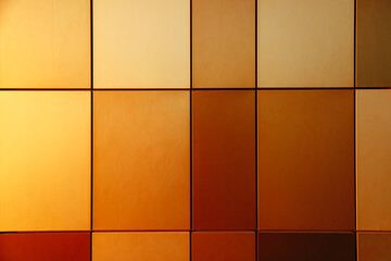 Facade Copper Wall Tiles of contemporary building. Construction, architecture texture