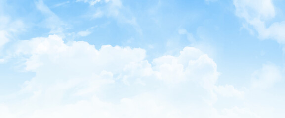 The sky is large, bright, beautiful and has white clouds. Trendy blue sky image