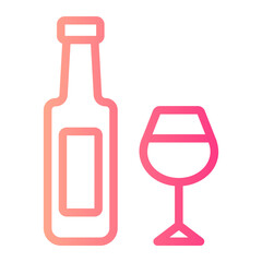 wine bottle gradient icon