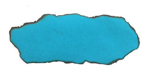 blue color paper burn for text message on transparent background