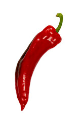 isolated fresh red paprika over transparent background