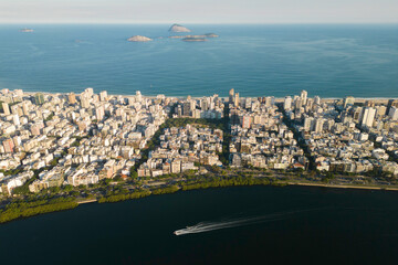 Aerial view of Ipanema District in Rio de Janeiro, Brazil