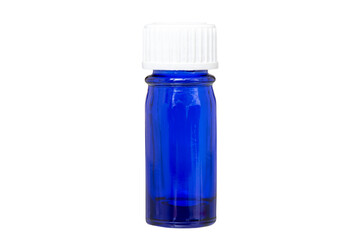 isolated blue medicinal bottle over transparent background