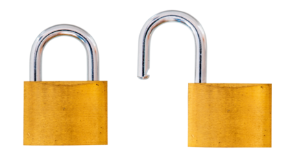 open and locked padlock