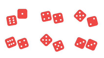 a  red set of different combinations on a dice 