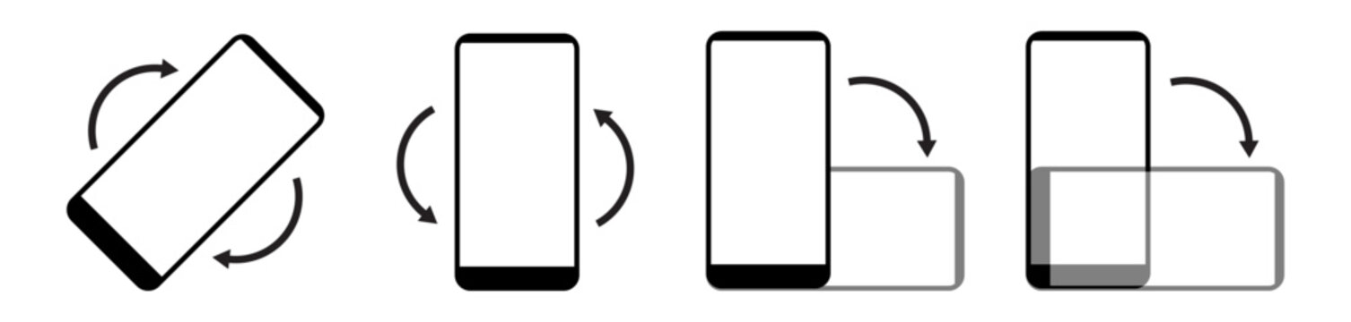 rotate your phone illustration icon black and white