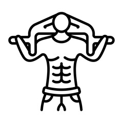 Standing Calf Raise vector outline icon design, Healthy lifestyle symbol, Calisthenics sign, Circuit training equipment stock illustration, Lower Body Training concept